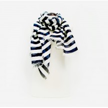 CHAL DE LINO AZUL MARINO Y BLANCO